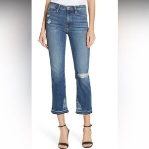 Frame Le High Straight Distressed Ankle Cut Jeans in Alpine Peak - Size 26